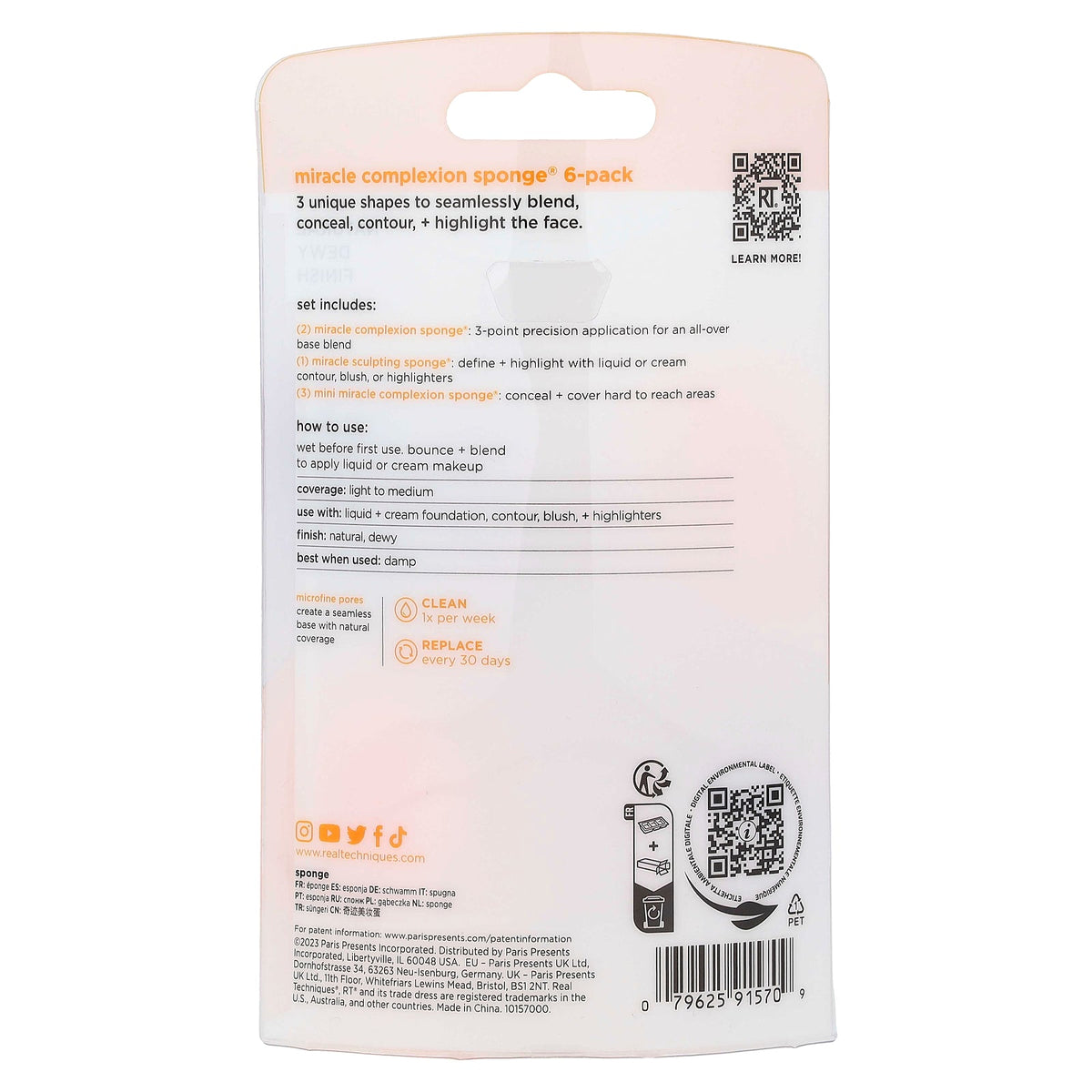 Real Techniques, Miracle Complexion Sponge®, 6 Sponges