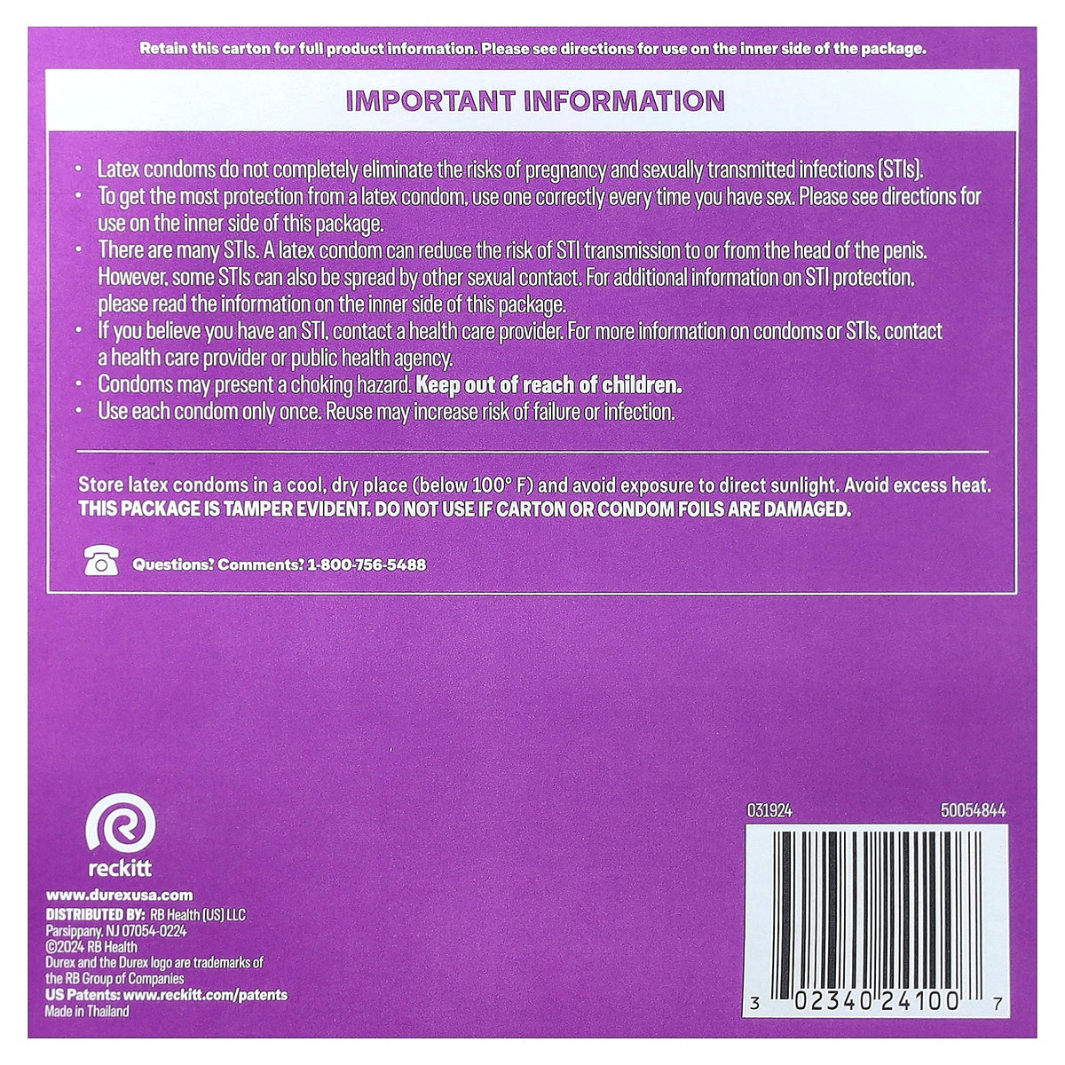 Durex, Extra Sensitive Thin, 24 Latex Condoms
