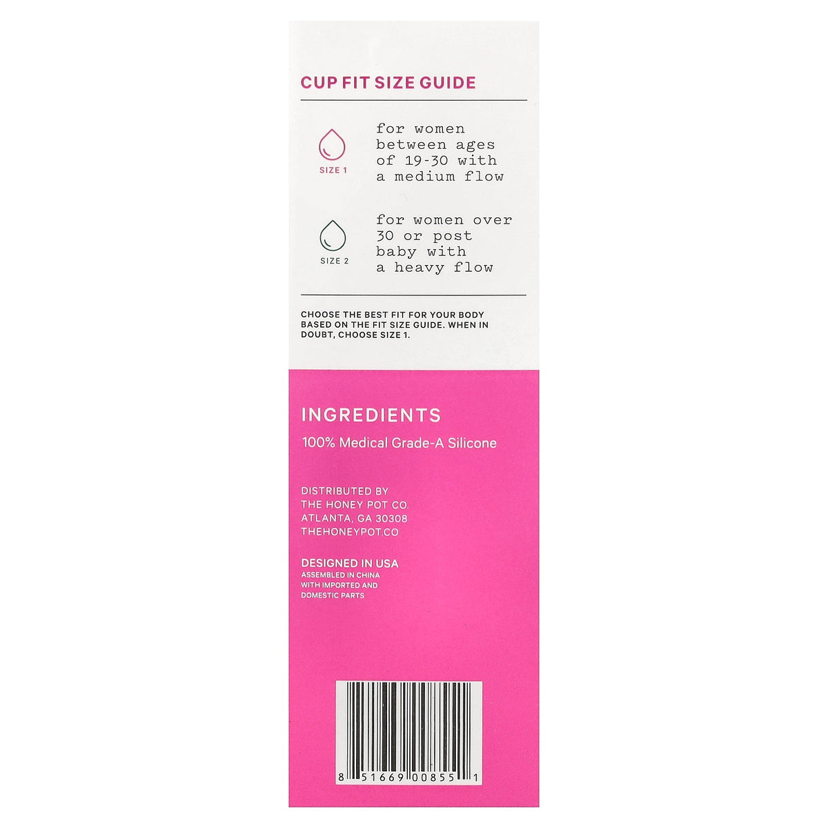 The Honey Pot Company, Menstrual Cup, Size 1, 1 Cup