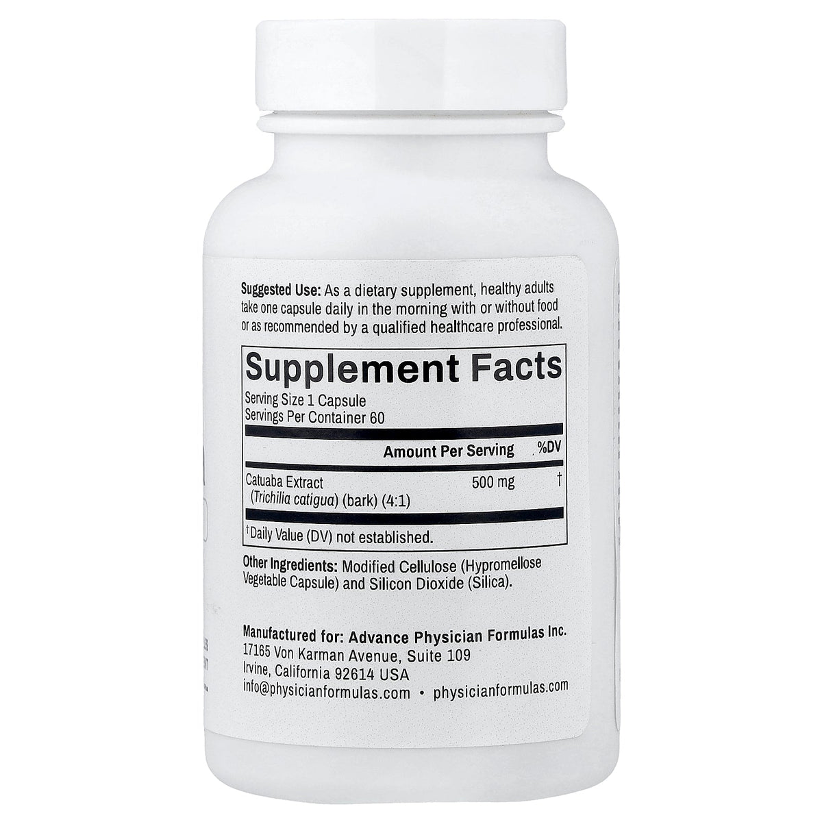 Advance Physician Formulas, Catuaba, 500 mg, 60 Vegetable Capsules