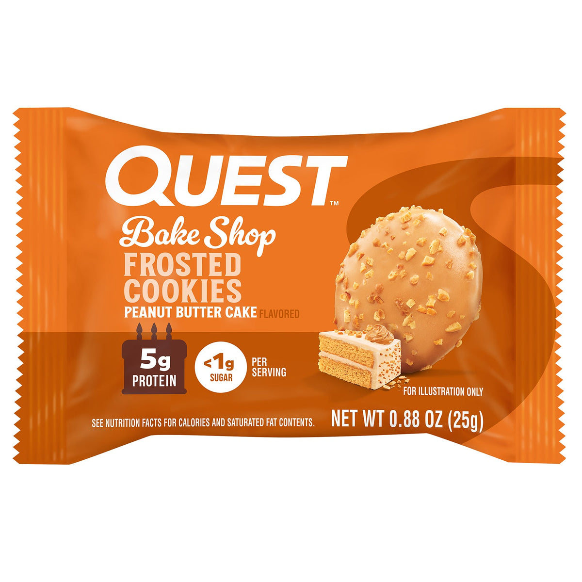 Quest Nutrition, Bake Shop, Frosted Cookies, Peanut Butter Cake, 8 Cookies, 0.88 oz (25 g) Each