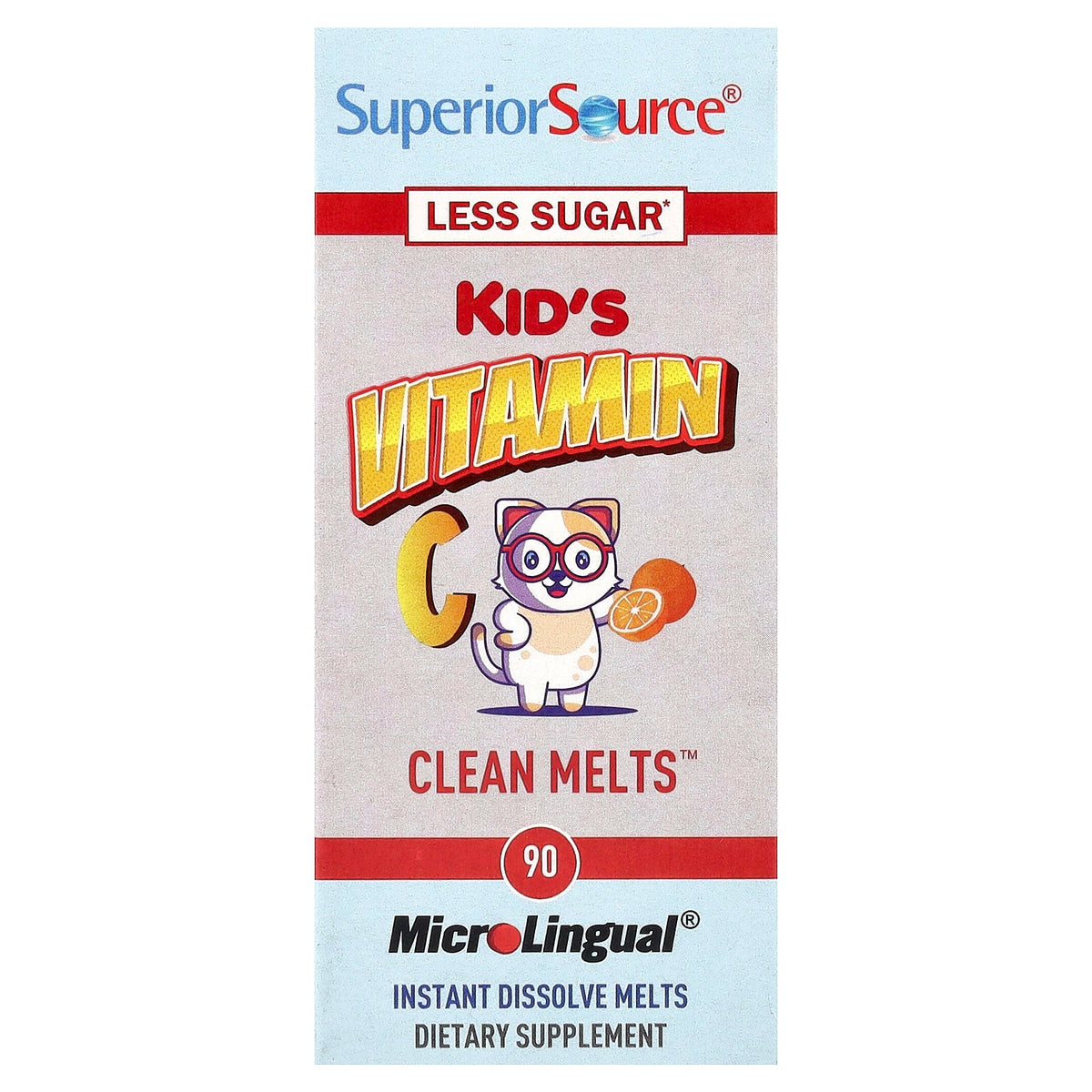 Superior Source, Kid's Vitamin C, Clean Melts™, Orange, 90 MicroLingual® Instant Dissolve Melts