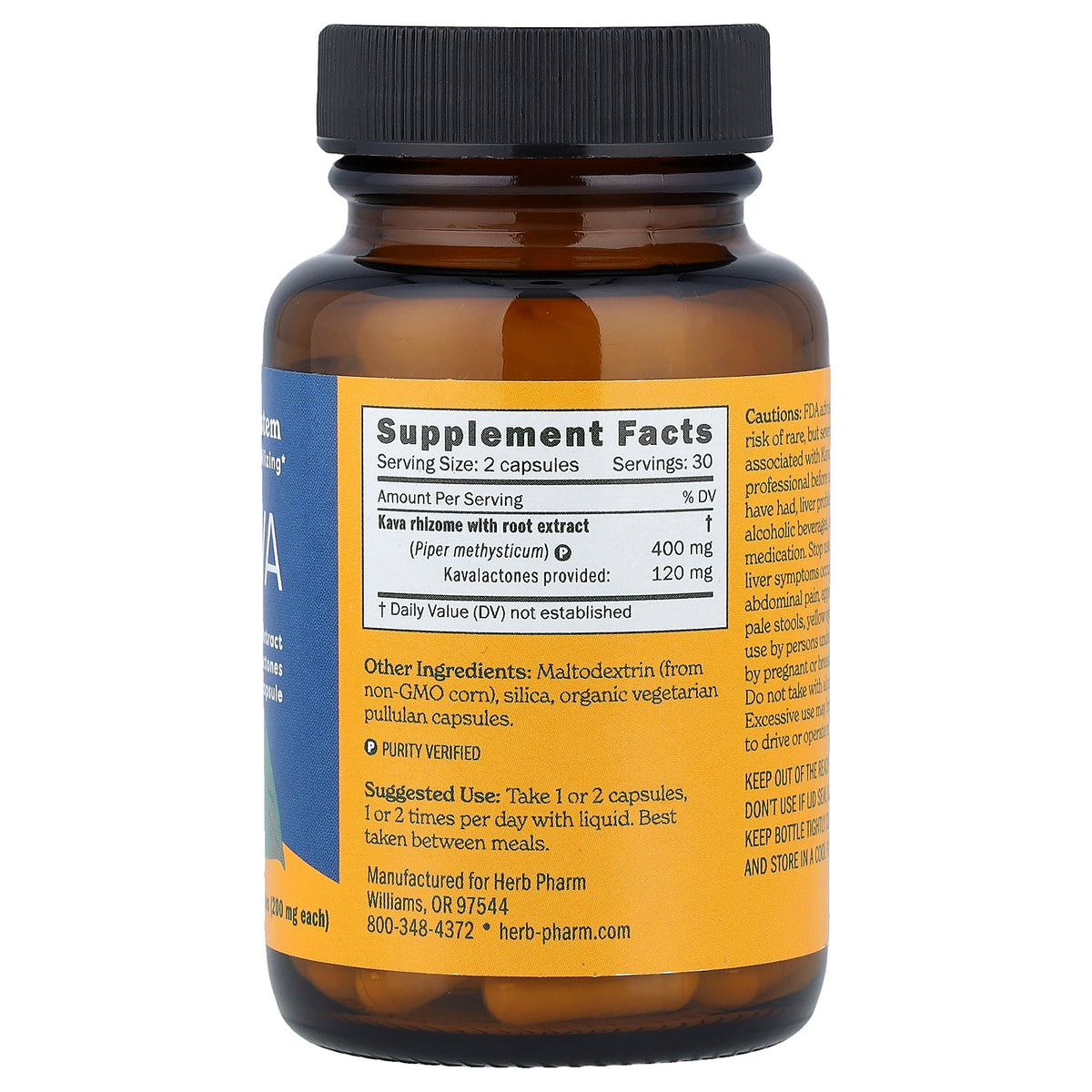 Herb Pharm, Kava, 60 Vegetarian Capsules (200 mg per Capsule)