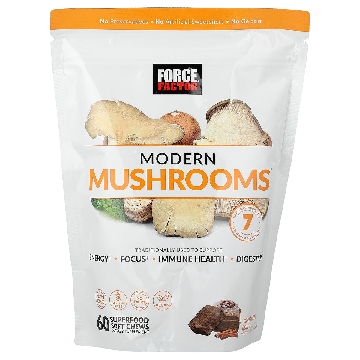 Force Factor, Modern Mushrooms®, Cinnamon Roll, 60 Soft Chews