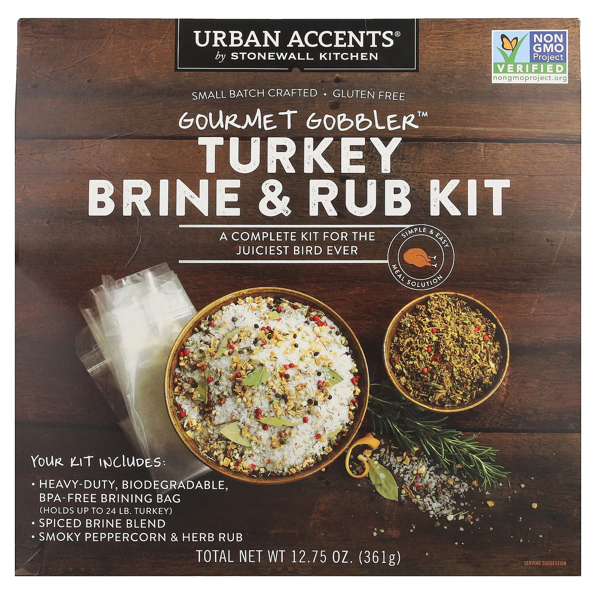 Urban Accents, Gourmet Gobbler™, Turkey Brine & Rub Kit, 1 Kit, 12.75 oz (361 g)