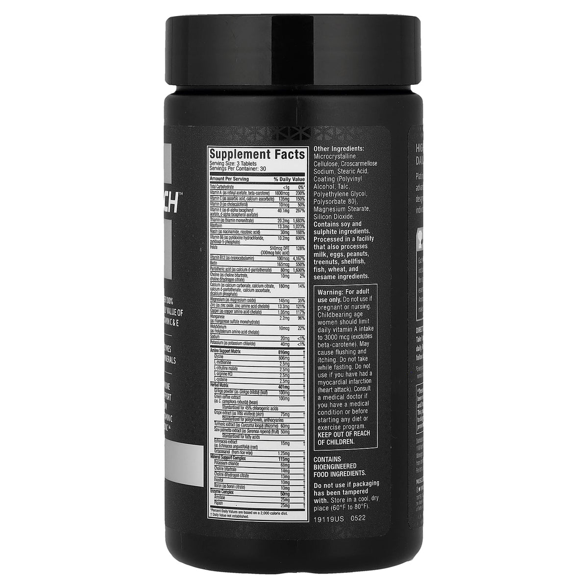 MuscleTech, Platinum Multi Vitamin, 90 Tablets