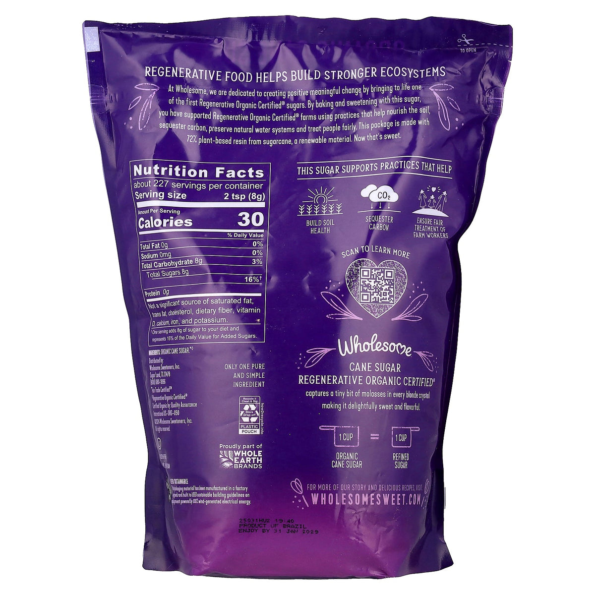 Wholesome Sweeteners, Organic Cane Sugar, 4 lb (1.81 kg)