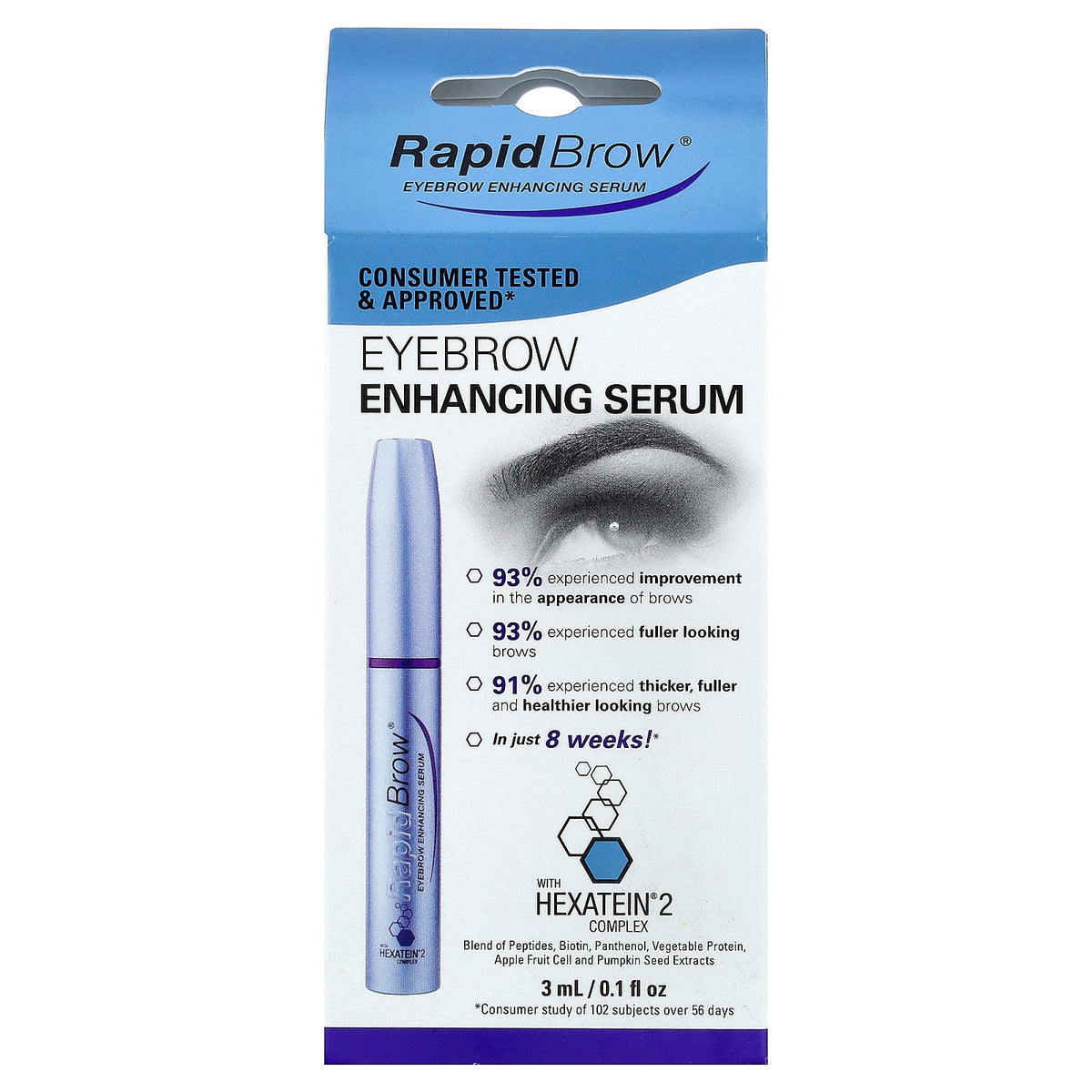 RapidLash, RapidBrow®, Eyebrow Enhancing Serum, 0.1 fl oz (3 ml)