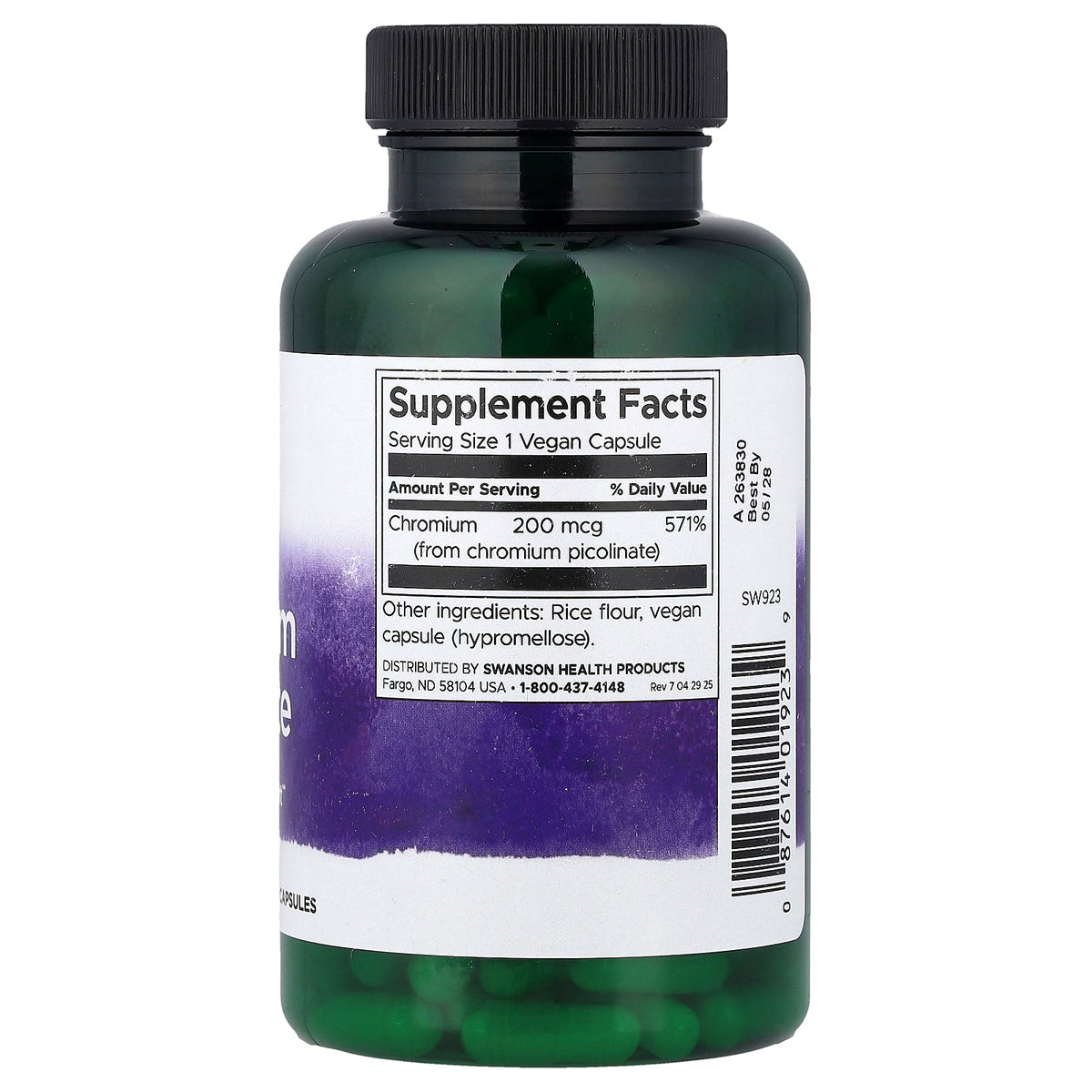 Swanson Vitamins, Chromium Picolinate, 200 mcg, 200 Vegan Capsules
