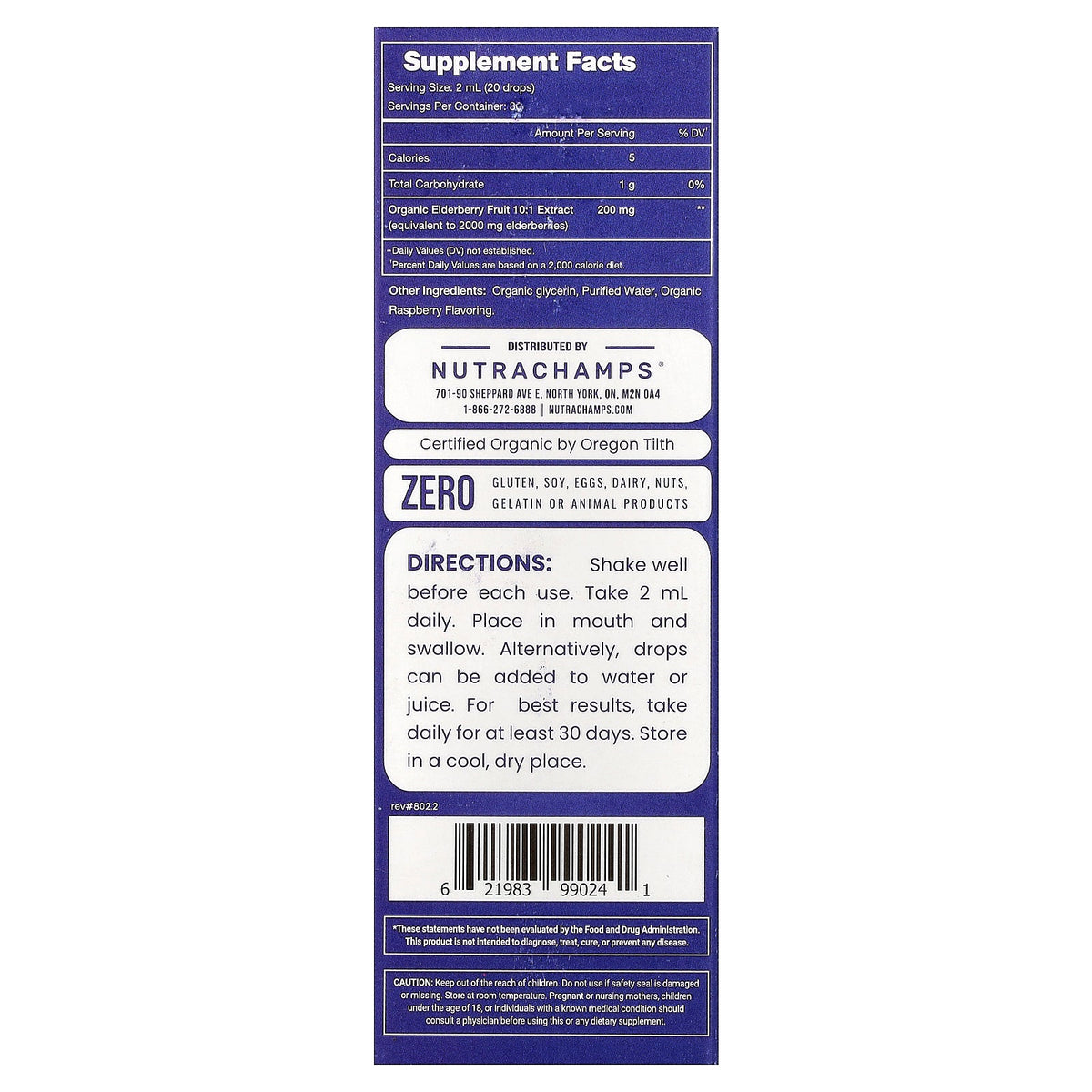 NutraChamps, Elderberry, Sambucus, Liquid Drops, 2 fl oz (60 ml)