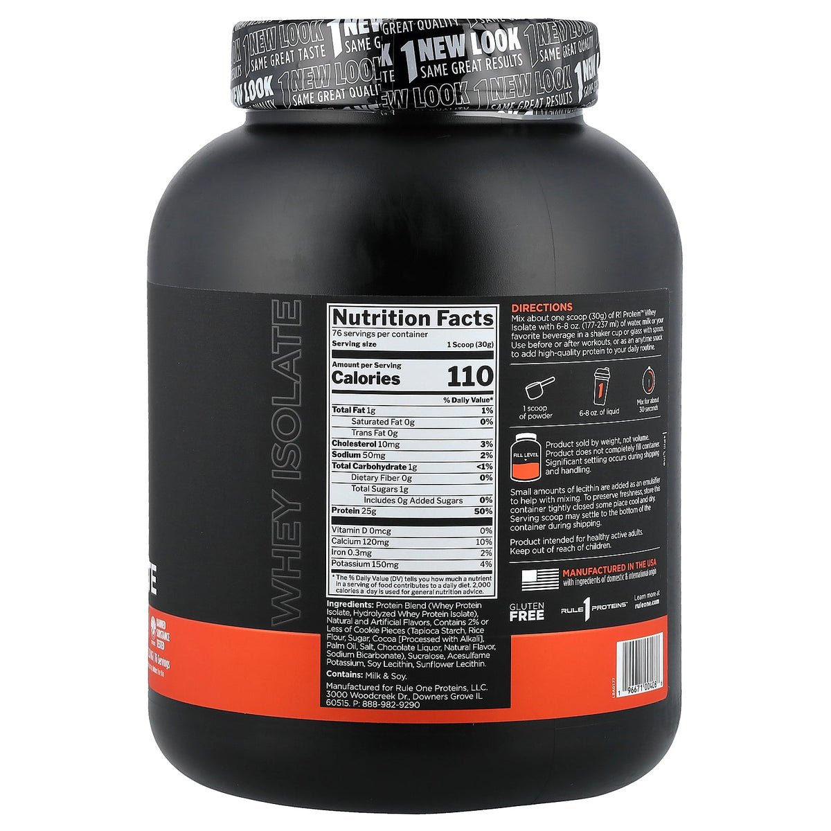 Rule One Proteins, R1 Protein™ Whey Isolate, Cookies & Creme, 5.03 lb (2.28 kg)