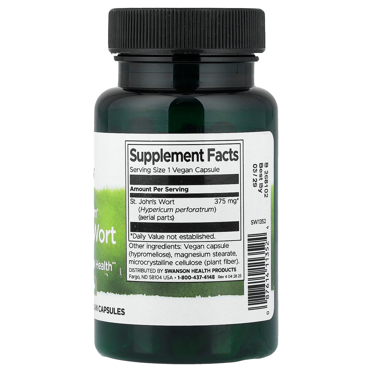 Swanson Vitamins, Full Spectrum® St. John's Wort, 375 mg, 60 Vegan Capsules