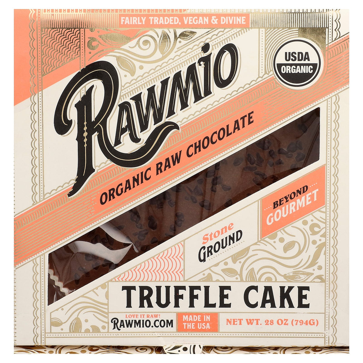 Rawmio, Organic Raw Chocolate Truffle Cake, 28 oz (794 g)
