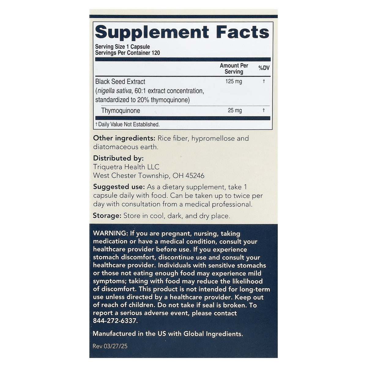 Triquetra, TQ4X®, Black Seed Extract, 120 Capsules