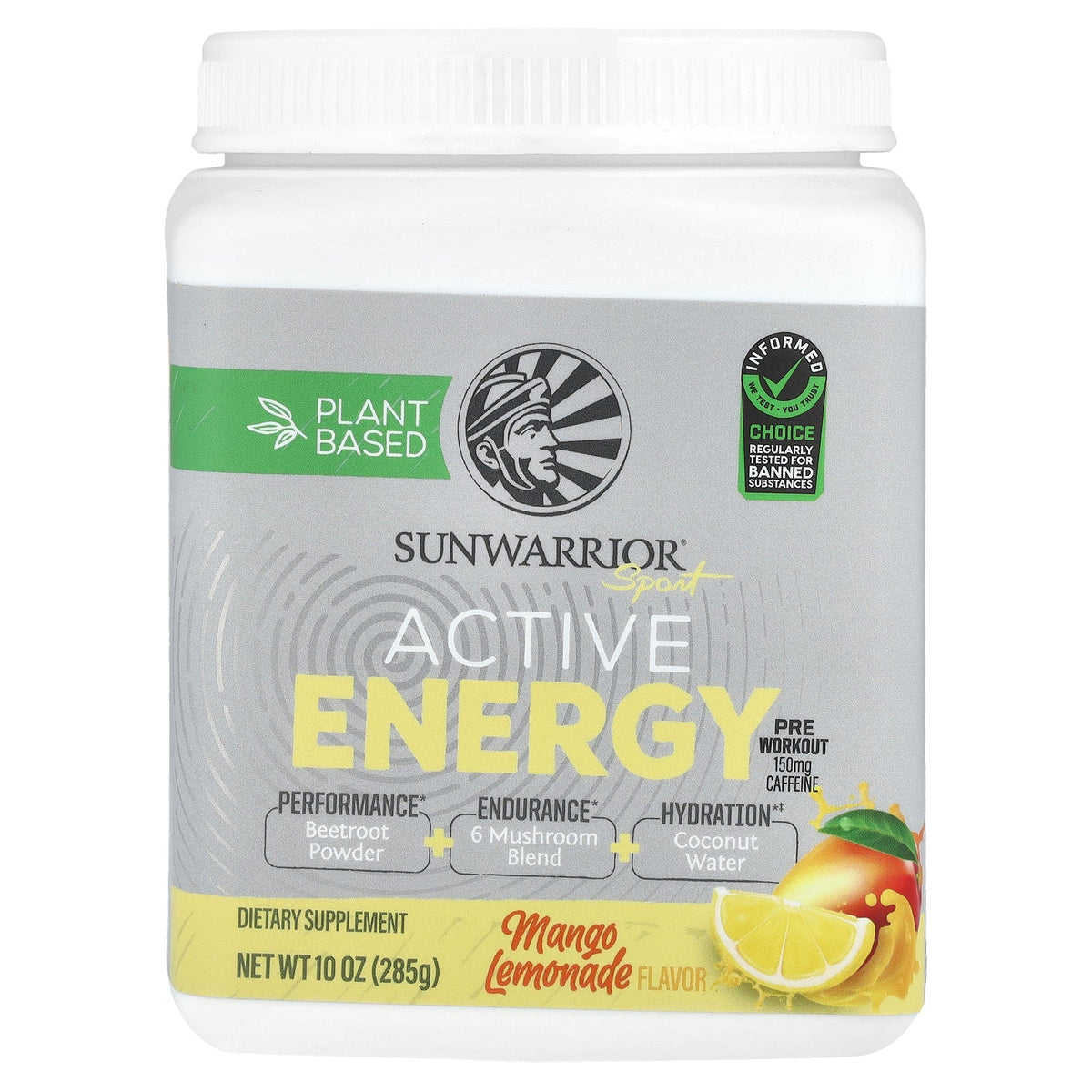 Sunwarrior, Sport, Active Energy Preworkout, Mango Lemonade, 10 oz ( 285 g)