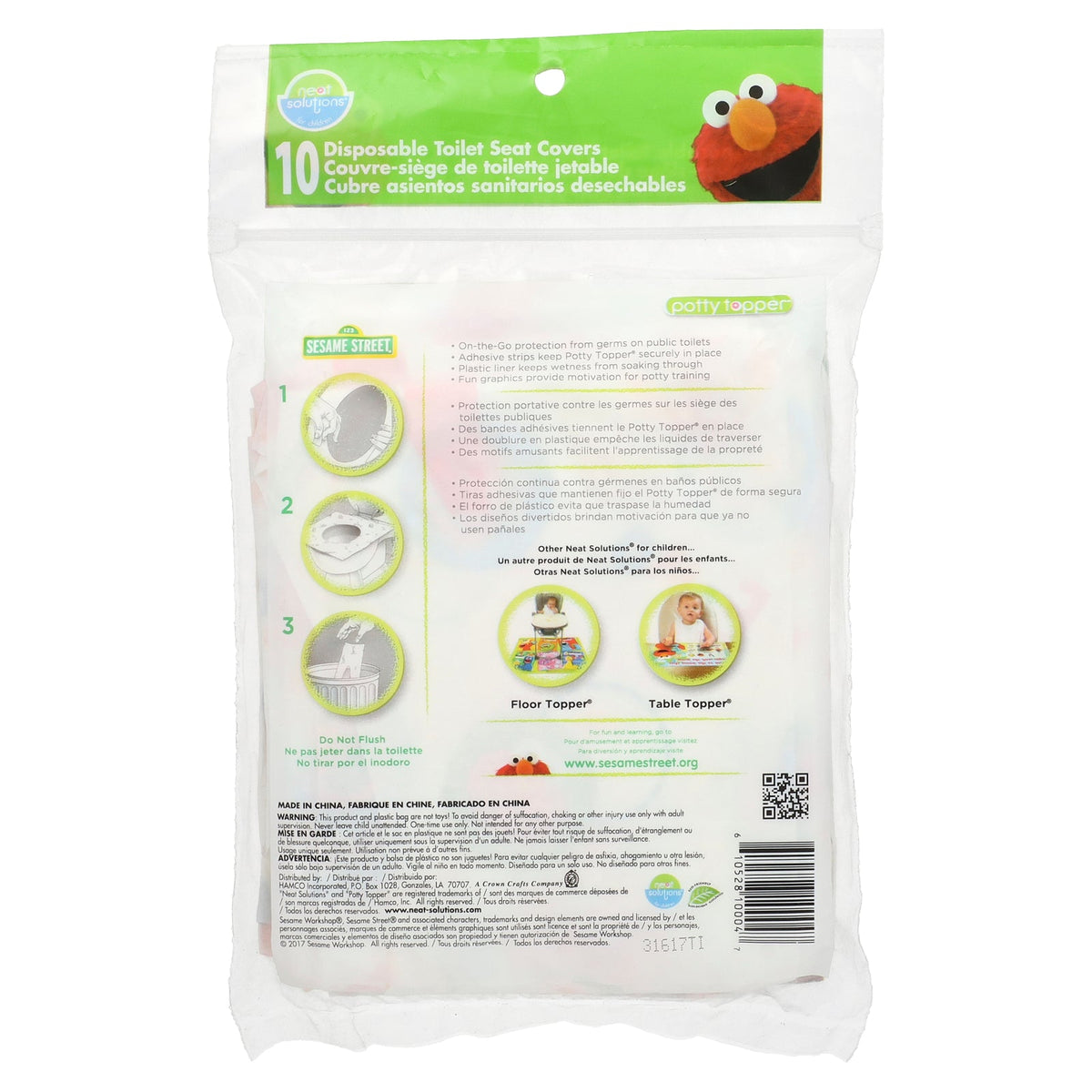 Neat Solutions, Sesame Street, Potty Topper, Disposable Toilet Seat Covers, 10 Count