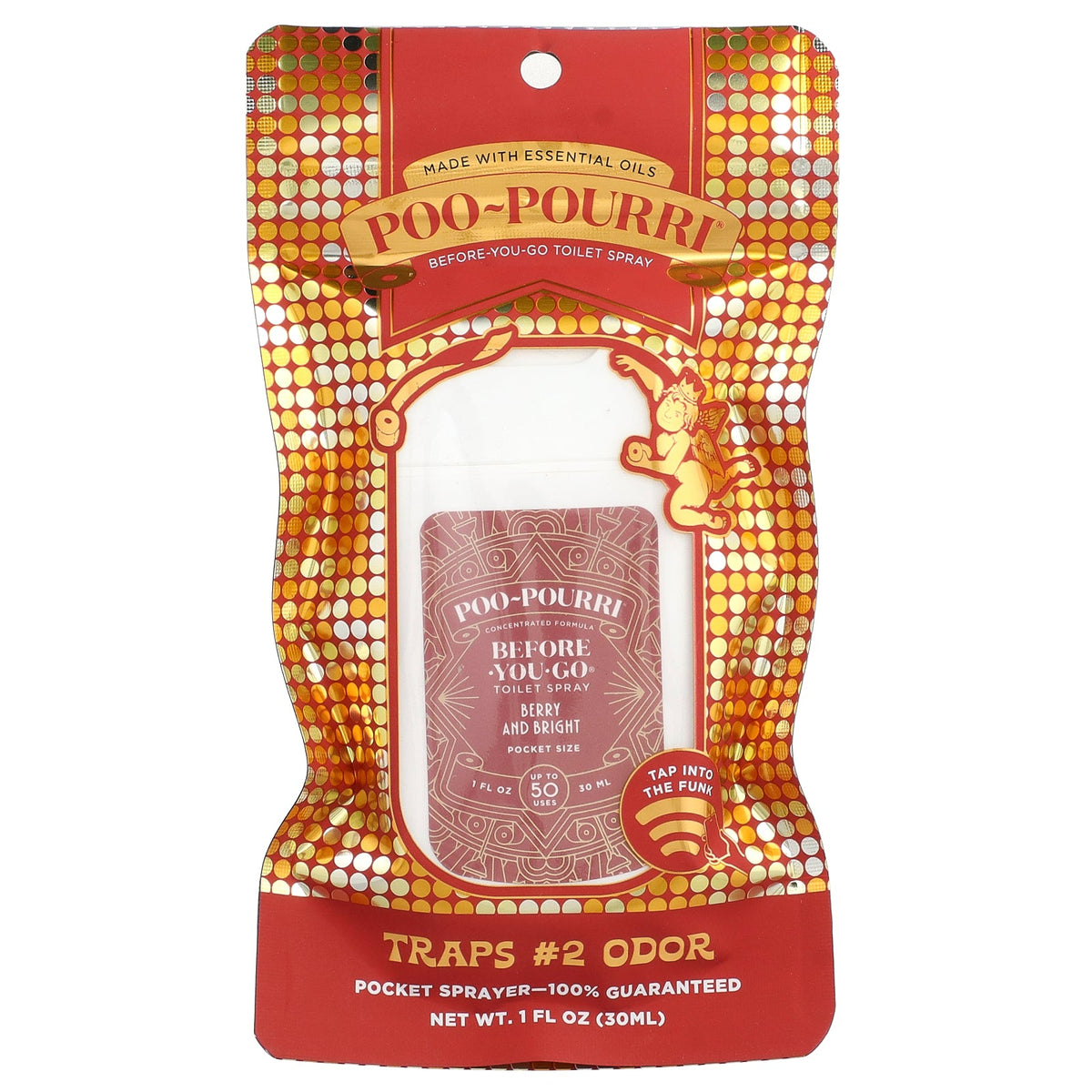 Poo-Pourri, Before-You-Go® Toilet Spray, Pocket Sprayer, Berry and Bright, 1 fl oz (30 ml)