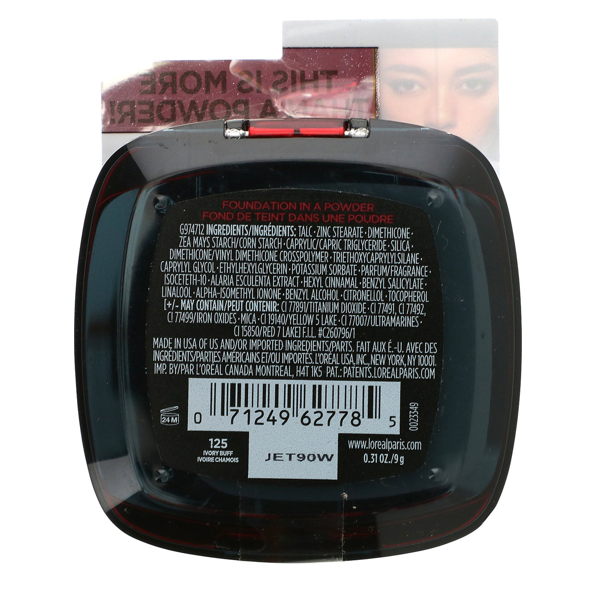 L'Oréal, Infallible 24H Fresh Wear, Foundation In A Powder, 125 Ivory Buff, 0.31 oz (9 g)