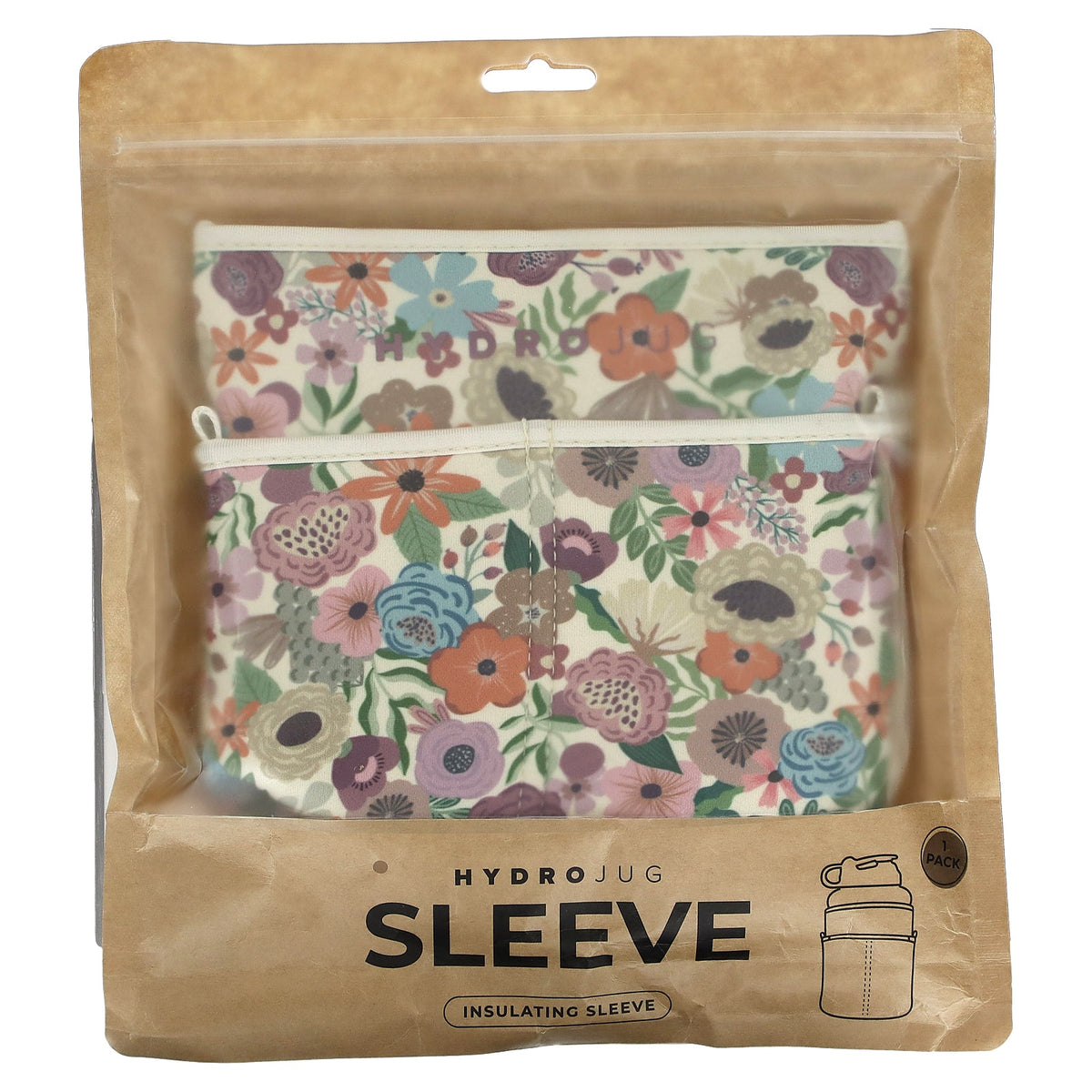 HydroJug, Insulating Sleeve, Neutral Flower, 1 Pack