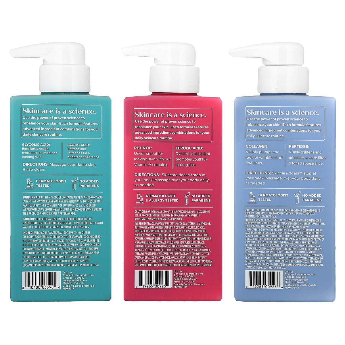 Medix 5.5, Smooth Firm Duel Firming Set, 3 Piece Set, 15 fl oz (444 ml) Each