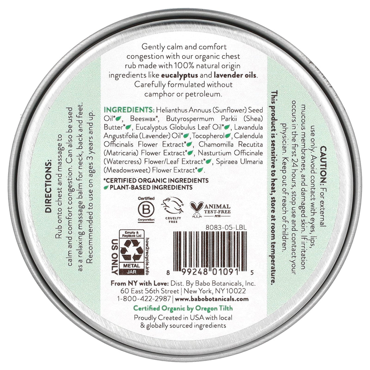 Babo Botanicals, Eucalyptus Remedy, Smoothing Chest Rub, 2 oz (56 g)