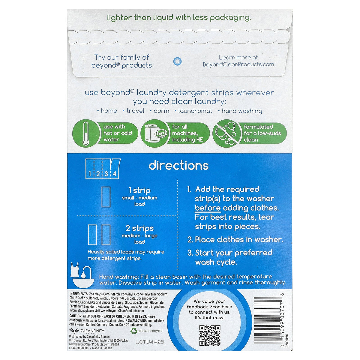 Beyond, Laundry Detergent Strips, Fresh Linen, 32 Strips