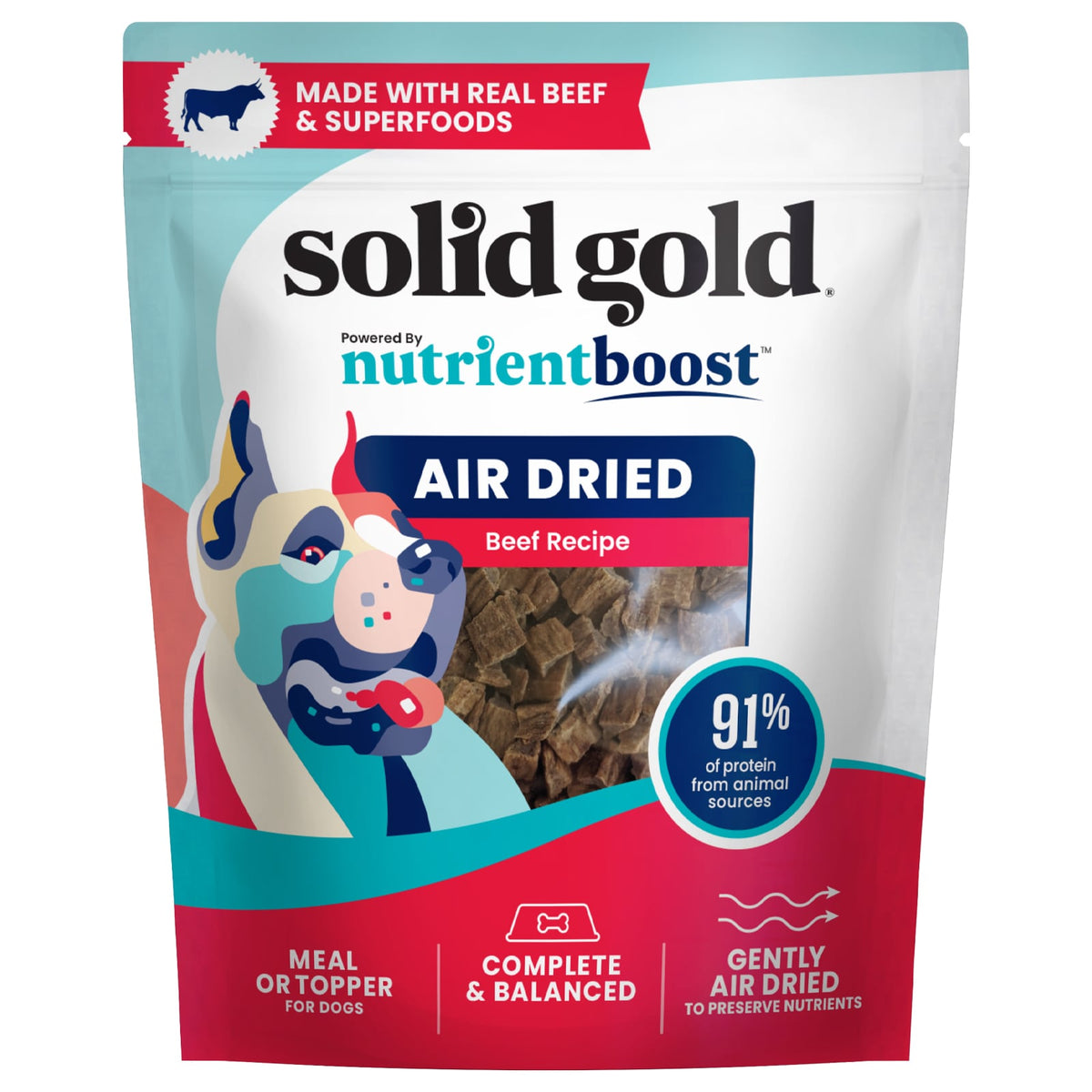 Solid Gold, Air Dried Meal or Topper, For Dogs, Beef Recipe, 4 oz (113 g)