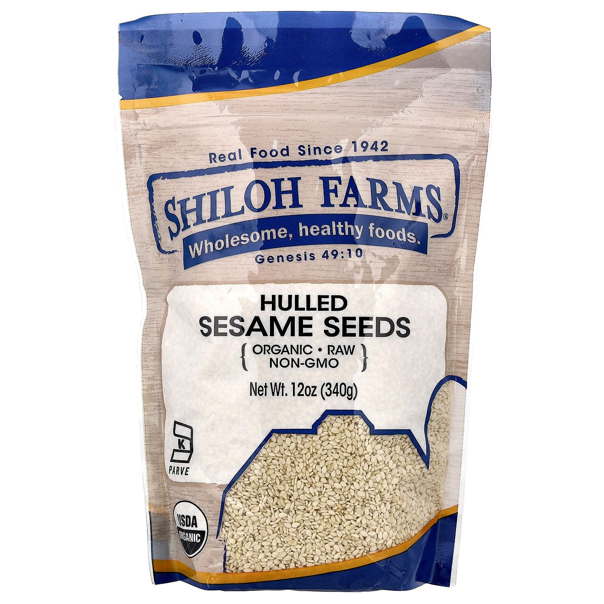 Shiloh Farms, Organic Raw Hulled Sesame Seeds, 12 oz (340 g)