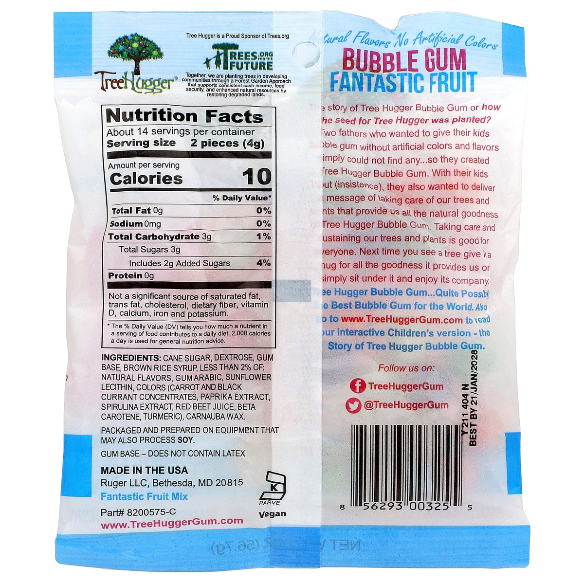 Tree Hugger, Bubble Gum, Fantastic Fruit, 2 oz (56.7 g)