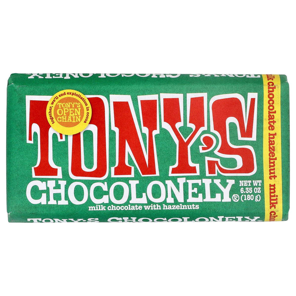 Tony's Chocolonely, Milk Chocolate Bar with Hazelnuts, 6.35 oz (180 g)