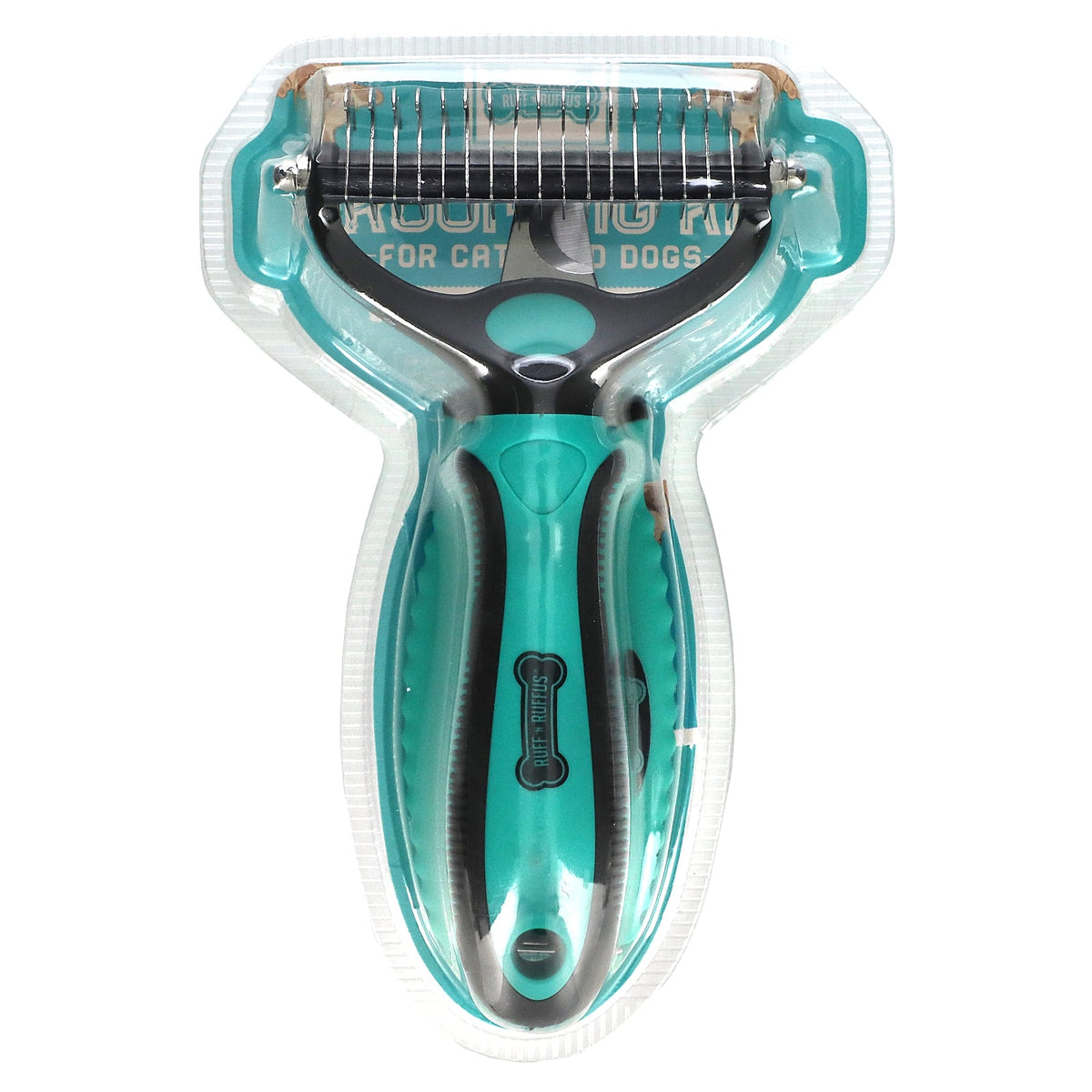 Ruff 'N Ruffus, Grooming Kit for Cats and Dogs, Gel Rake & Nail Clipper, Agua, 1 Gel Rake 1 Nail Clipper