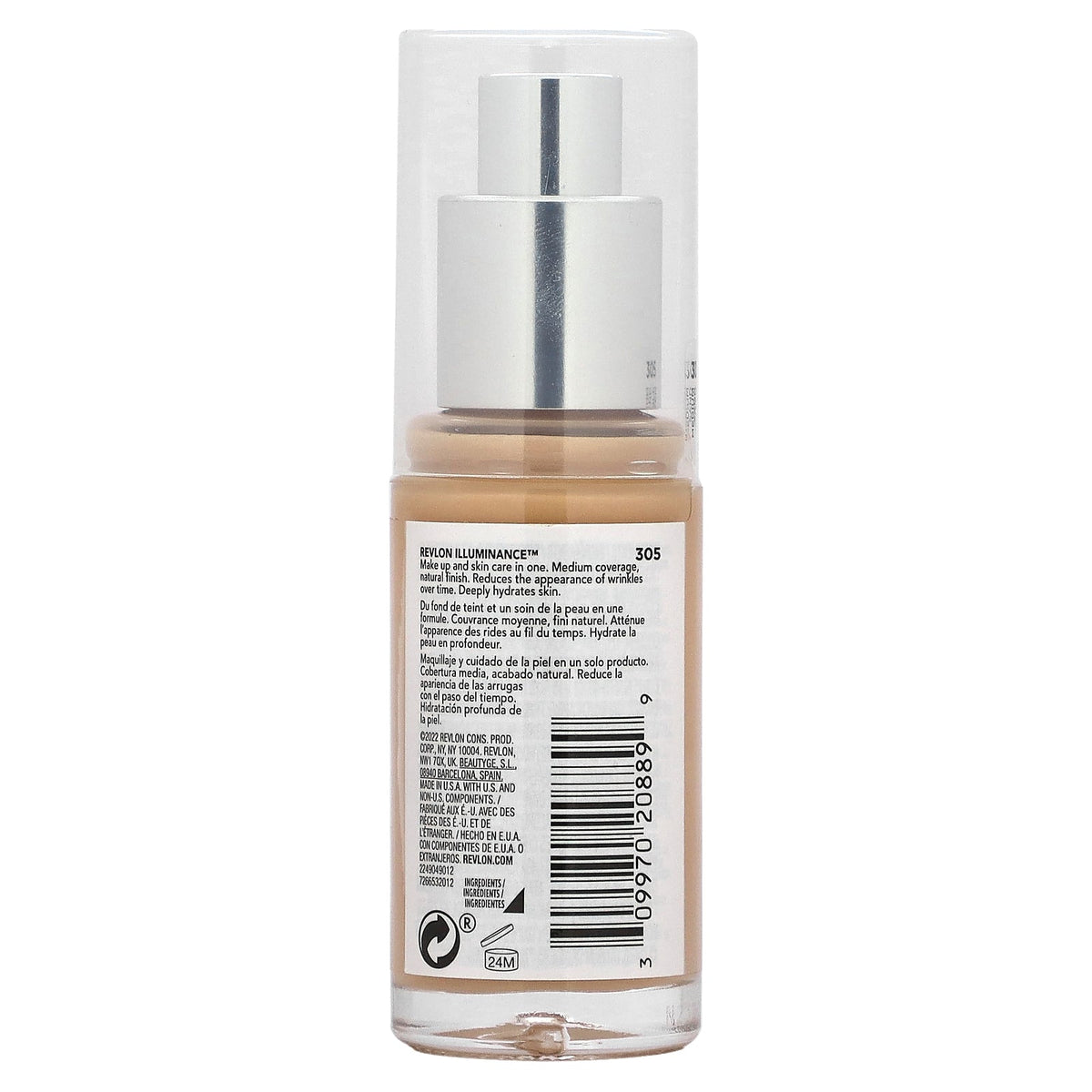 Revlon, Illuminance, Skin-Caring Foundation, 305 Medium Sand, 1 fl oz (30 ml)
