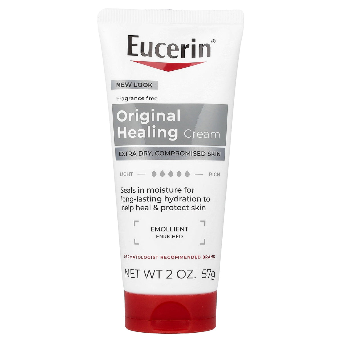Eucerin, Original Healing Creme, Extra Dry, Compromised Skin, Fragrance Free, 2 oz (57 g)