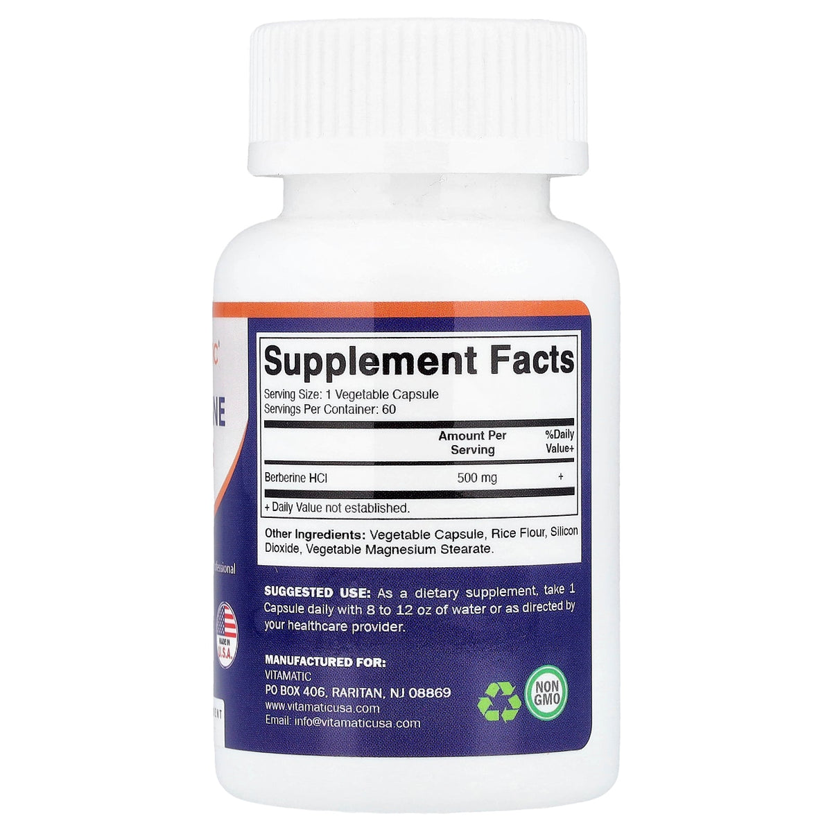 Vitamatic, Berberine, 500 mg, 60 Vegetable Capsules