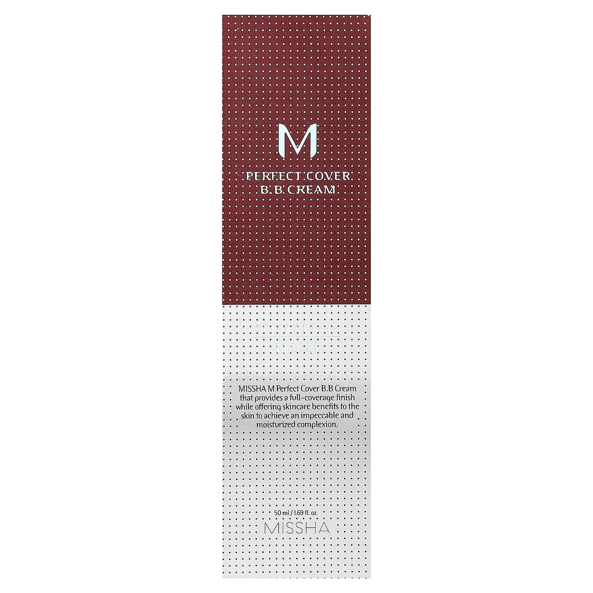 Missha, M Perfect Cover B.B Cream, SPF 42 PA+++, No. 21 Light Beige, 1.69 fl oz (50 ml)