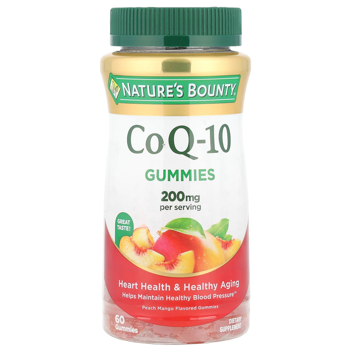 Nature's Bounty, CoQ-10 Gummies, Peach Mango, 60 Gummies (100 mg per Gummy)