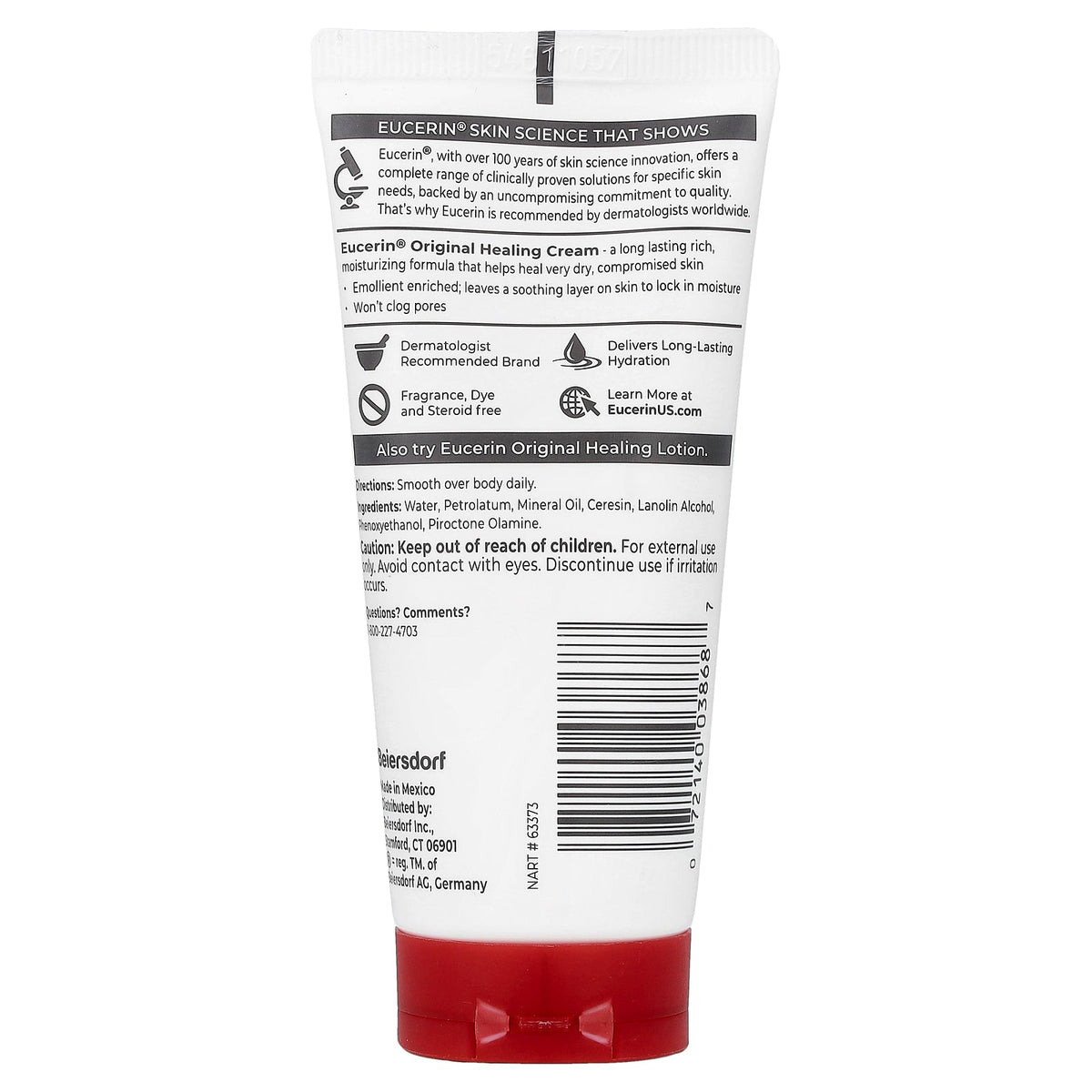 Eucerin, Original Healing Creme, Extra Dry, Compromised Skin, Fragrance Free, 2 oz (57 g)