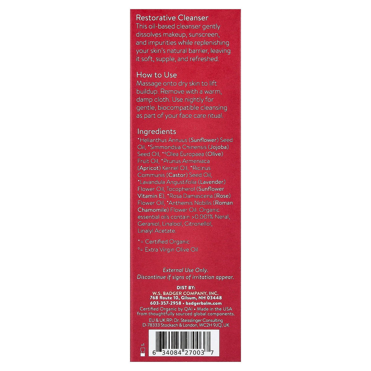 Badger, Rose Cleansing Oil + Apricot, 2 fl oz (59.1 ml)