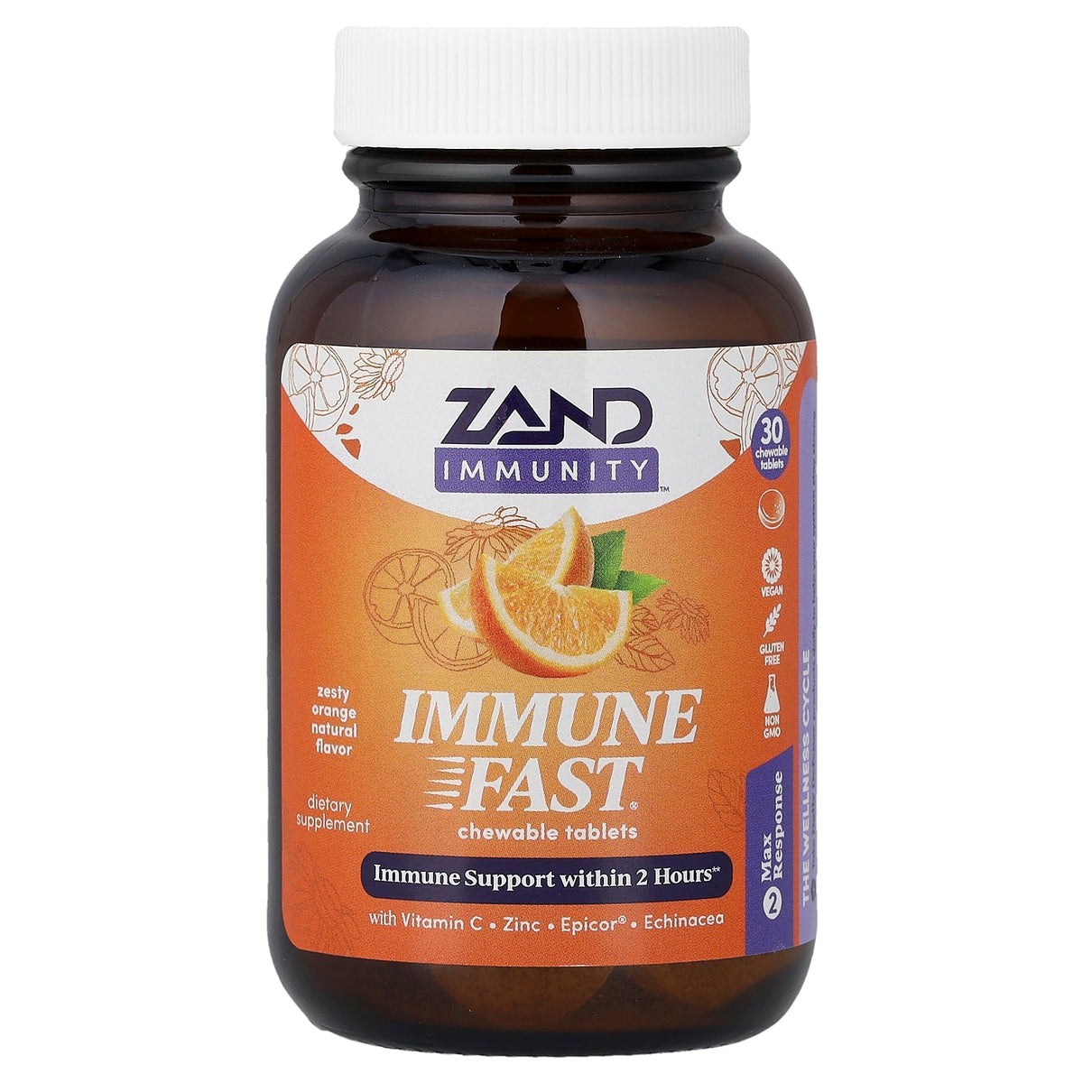 Zand, Immune Fast®, Zesty Orange, 30 Chewable Tablets