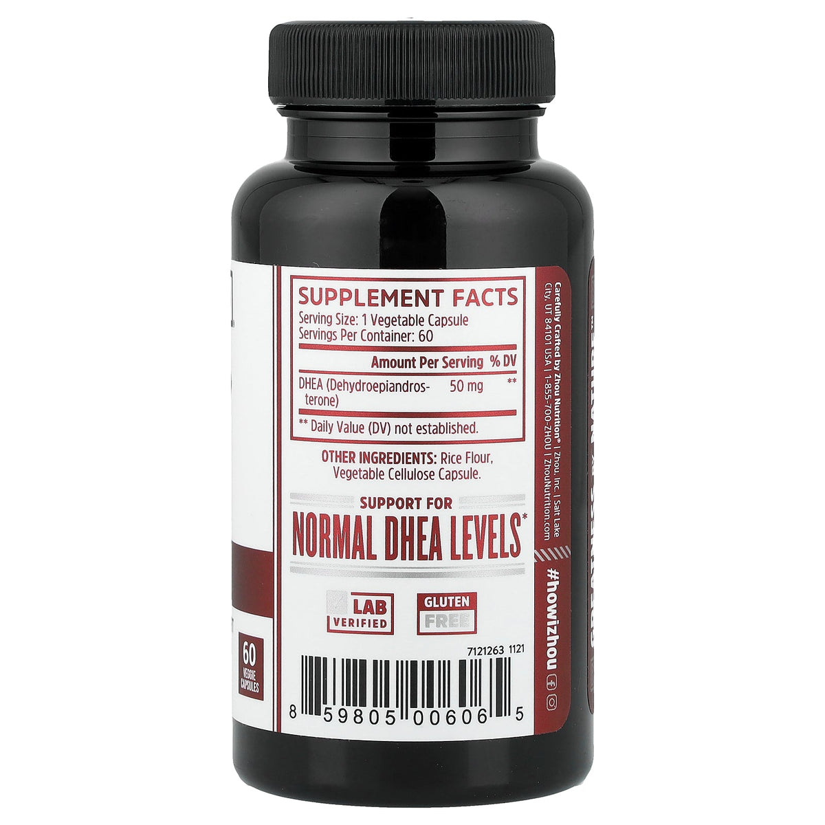 Zhou Nutrition, DHEA, 60 Veggie Capsules (50 mg per Capsule)