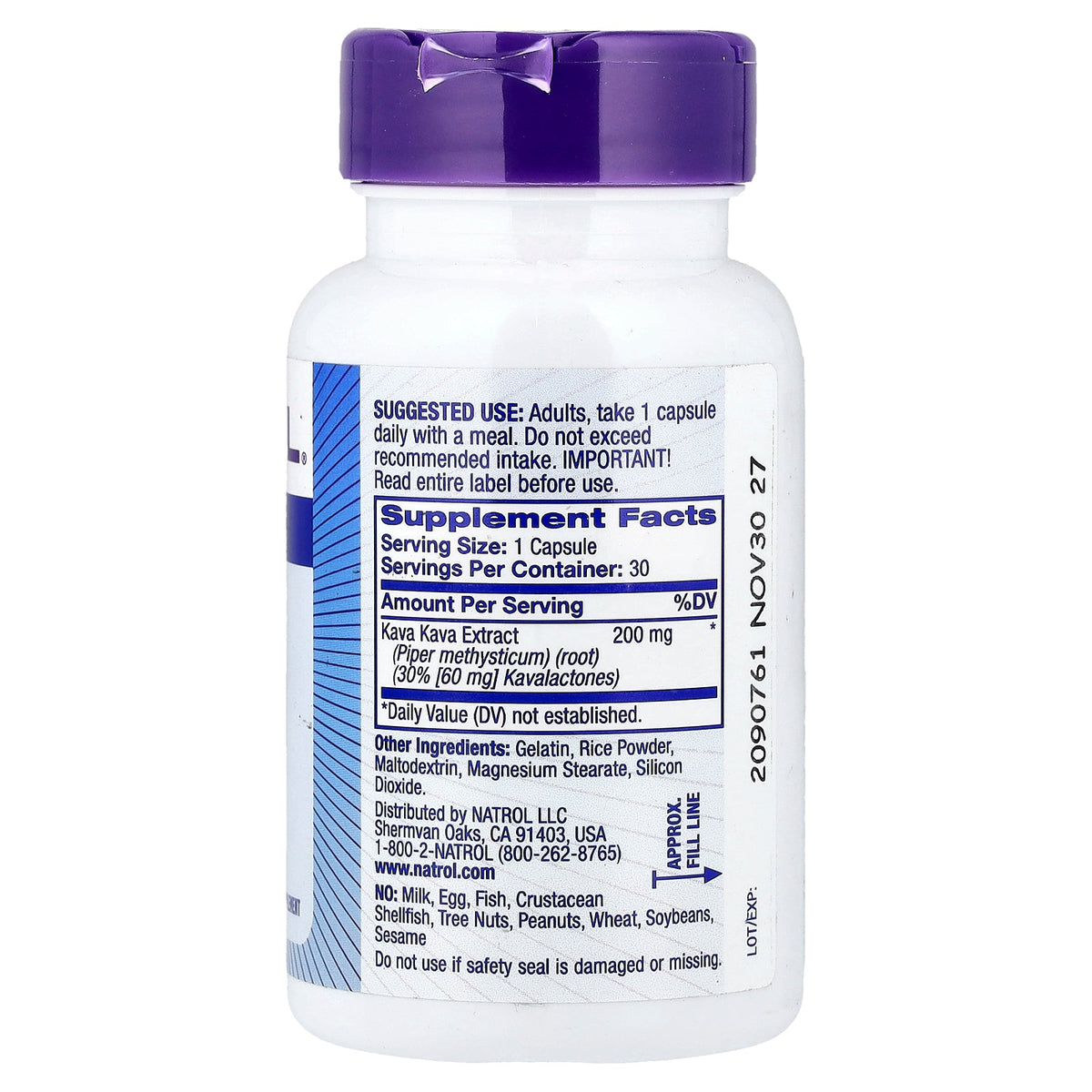Natrol, Kava Kava, 200 mg, 30 Capsules