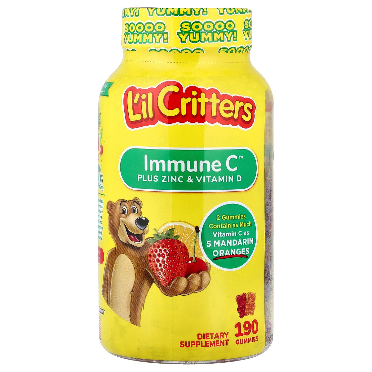 L'il Critters, Immune C™ Plus Zinc & Vitamin D Gummies, 190 Gummies