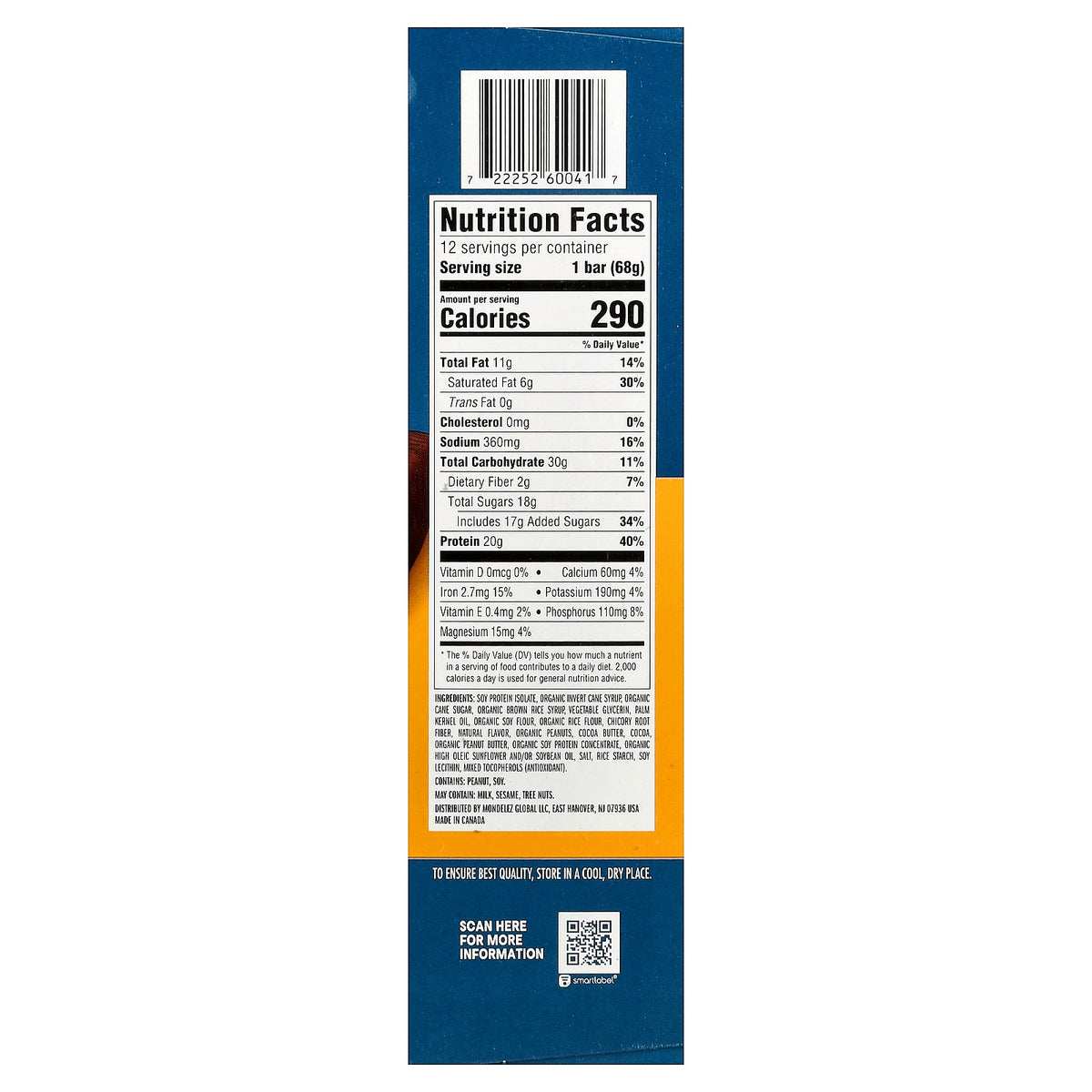 Clif Bar, Builders® Protein Bar, Chocolatey Peanut Butter, 12 Bars, 2.4 oz (68 g) Each