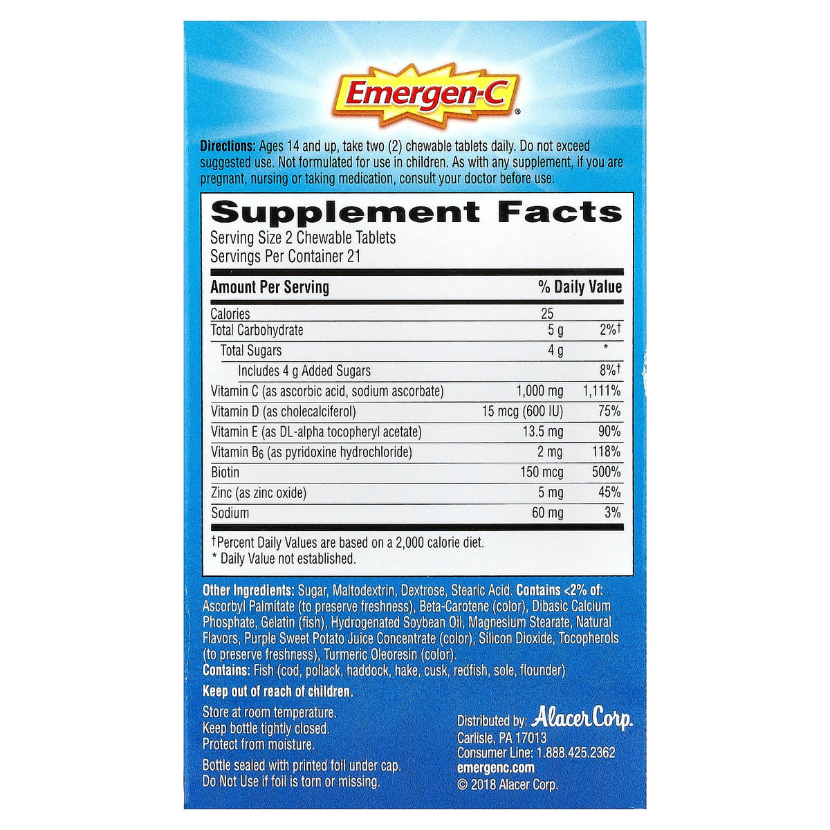 Emergen-C, Immune Plus® With Vitamin D, Orange Blast, 42 Chewable Tablets