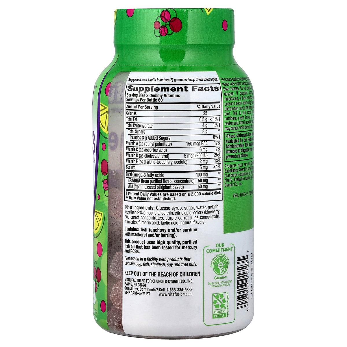 VitaFusion, Omega-3, EPA/DHA & ALA Gummies, Raspberry Lemonade, 120 Gummies