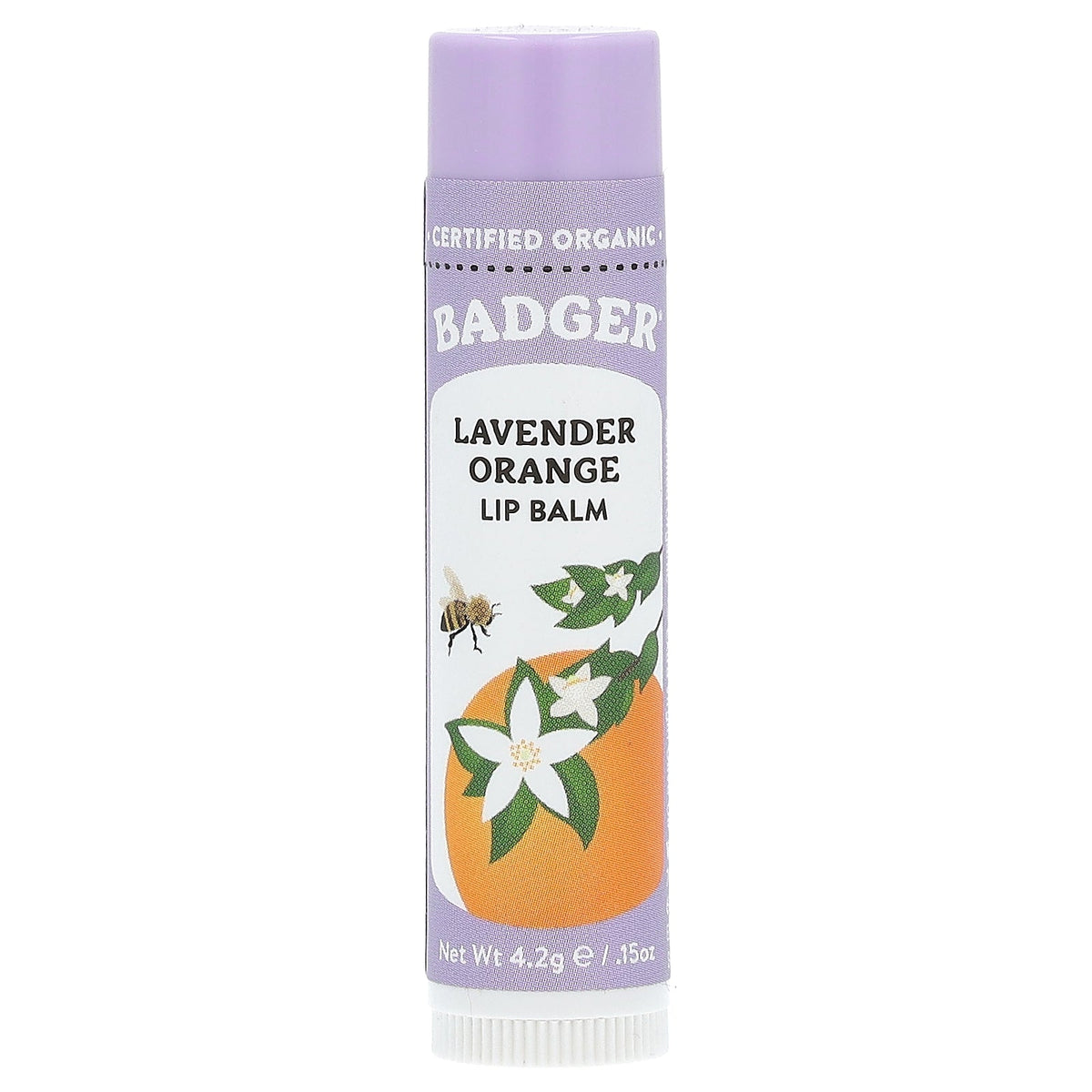 Badger, Lip Balm, Lavender Orange, 0.15 oz (4.2 g)