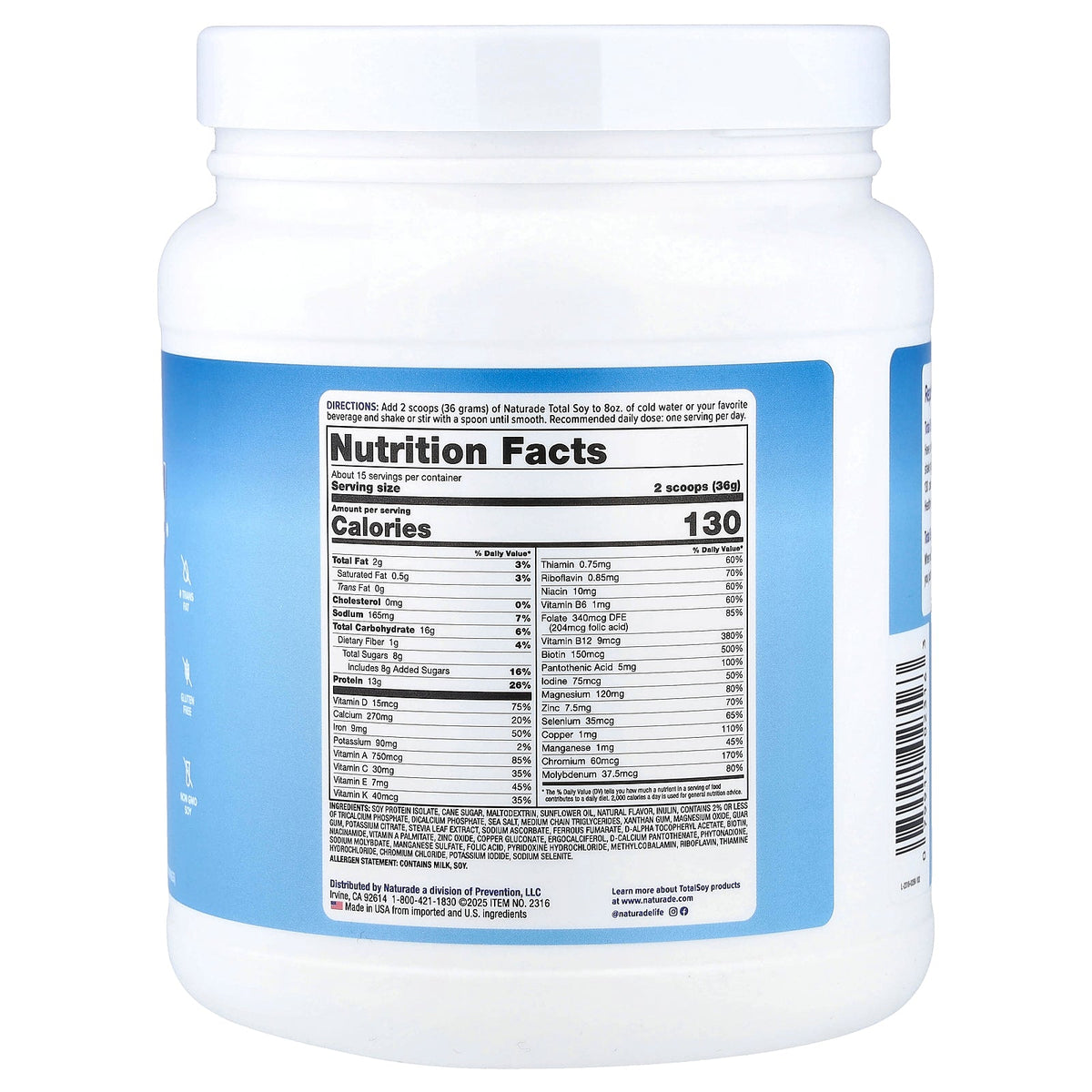 Naturade, Total Soy®, Meal Replacement, Vanilla, 1.2 lb (540 g)