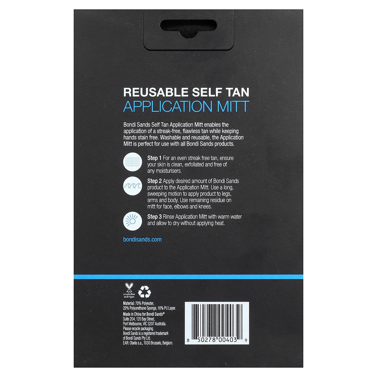 Bondi Sands Australia, Reusable Self Tan Application Mitt, 1 Count