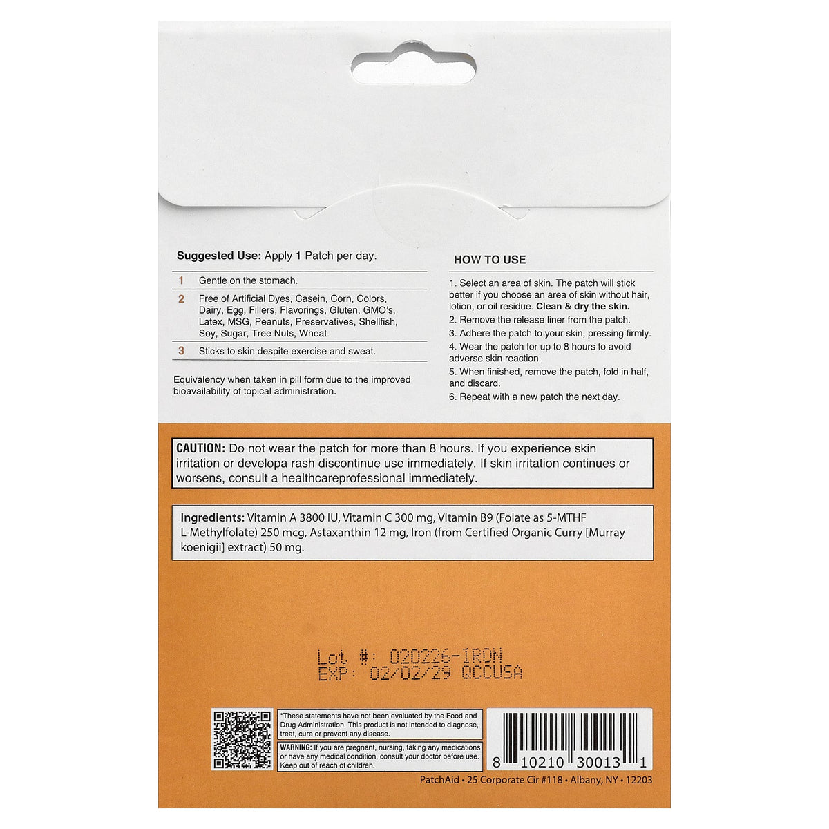 PatchAid, Iron Plus Patch, 30 Patches
