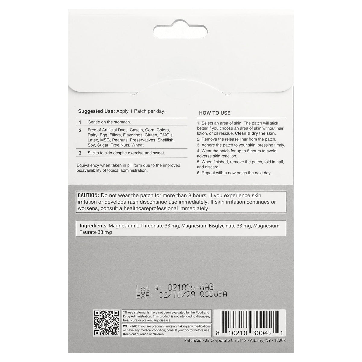 PatchAid, Triple Magnesium Complex Patch, 30 Patches